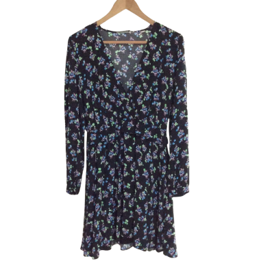 Scotch & Soda Womens  Size 36 Midi Dress Black  / Floral 