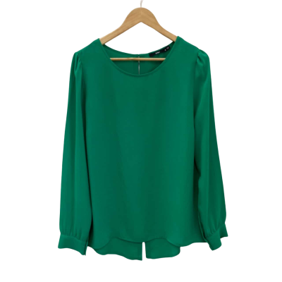 Sportsgirl Womens  Size 12 Long Sleeve Top Green 