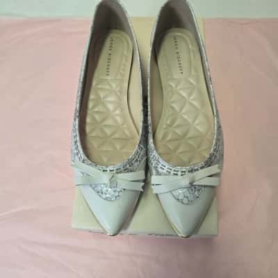  Jorge Bischoff Womens  Size 38 Flats Gold / Silver / White 