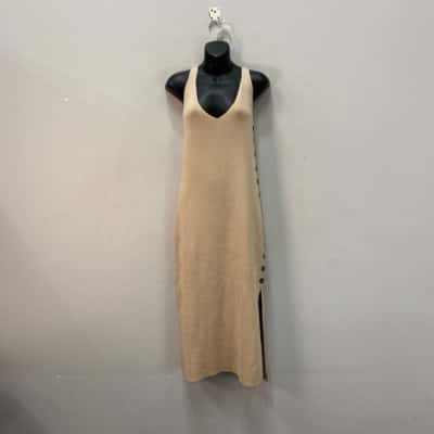 Witchery Womens  Size M Midi Knit Dress Beige 