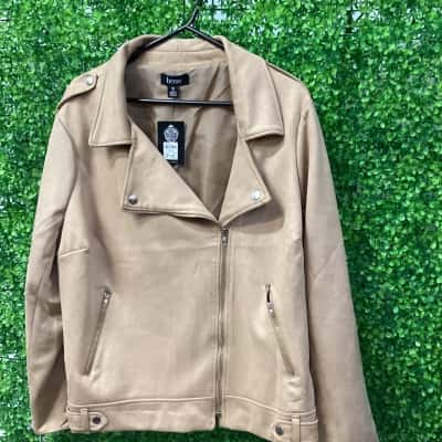 Beme  Womens  Size 18 Biker Jacket Beige 