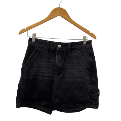 Princess Polly Womens Size 8 Denim Shorts Washed Black  