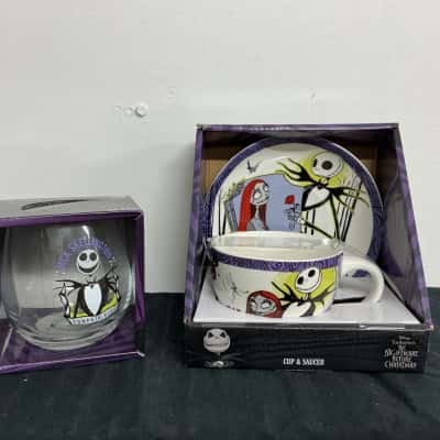 The Nightmare Before Christmas Cup, Saucer and Glass