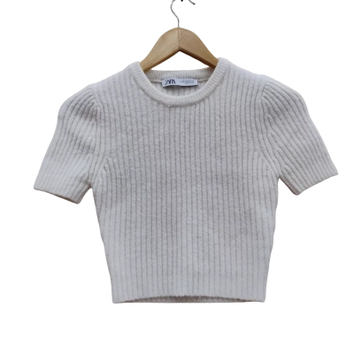 Zara Womens Size XS Short Sleeve Top White (4)