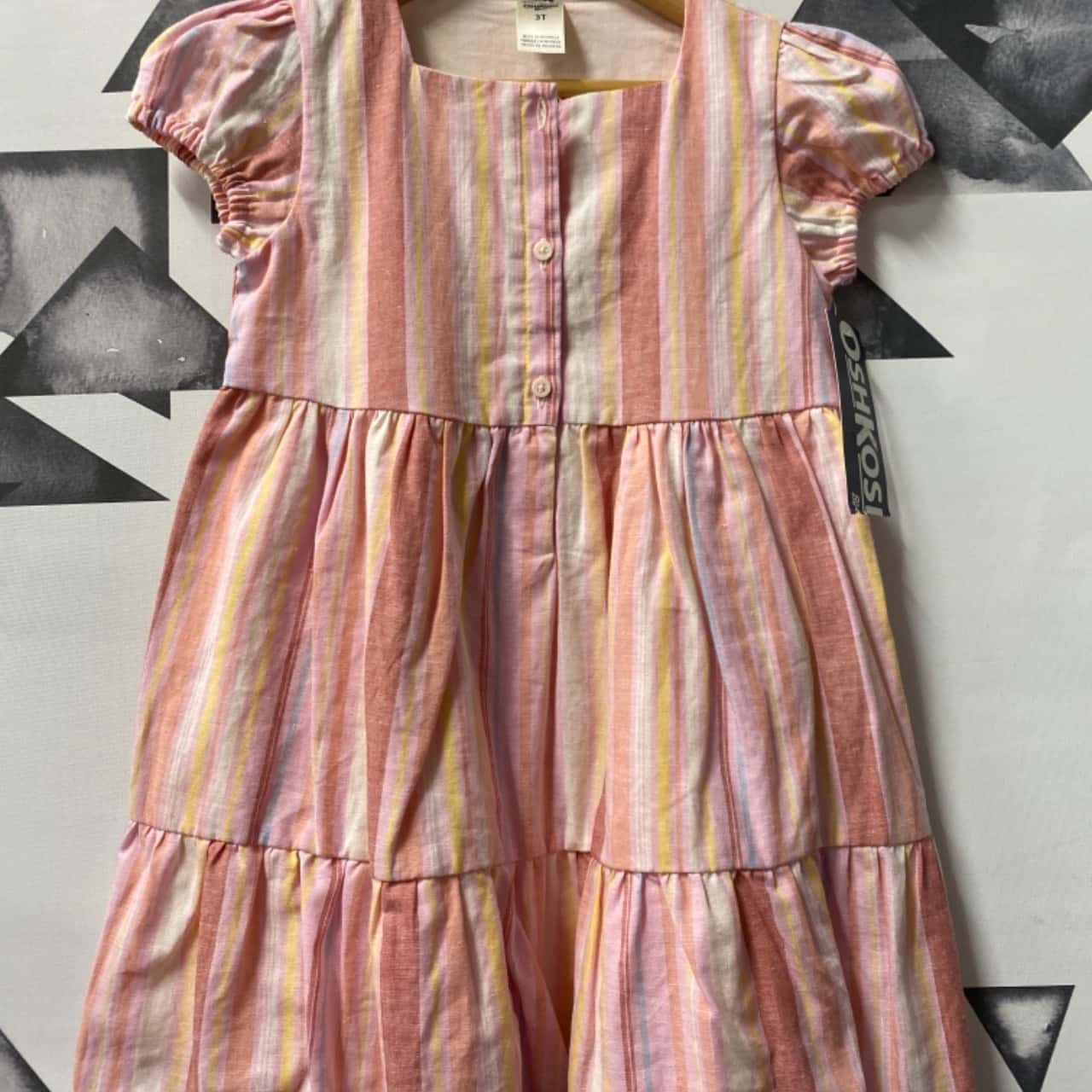 OshKosh Kids Striped Dungarees Pink Age 3Y main image 1