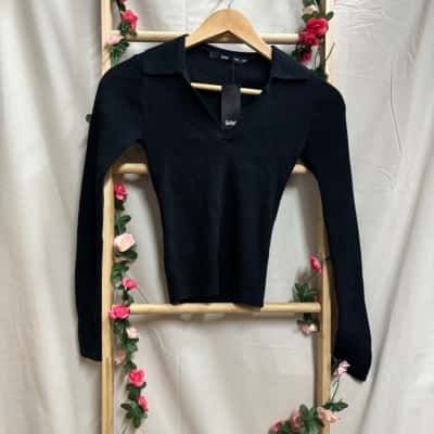 Womens Sportsgirl Long Sleeve Black Knit Top Size XXS RRP $59.95