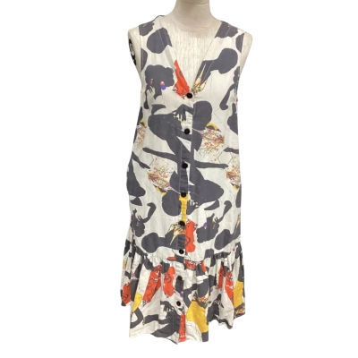 Gorman Size 10 Sleeveless Dress with Pockets Black  / Natural 