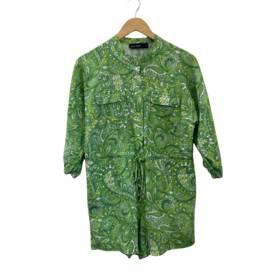 Decjuba Womens  Size 8 Long Sleeve Playsuit Green / White Paisley