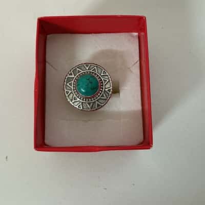 Stamped 925 Turquoise Ring 