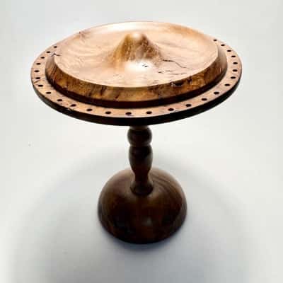 Turned Timber Tasmanian Myrtle Sassafras Pedestal Earring Stand