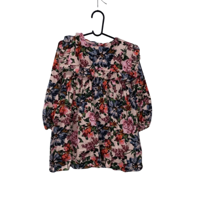 Kids NEXT Light Pink Floral Long Sleeve Dress Size 3- 4