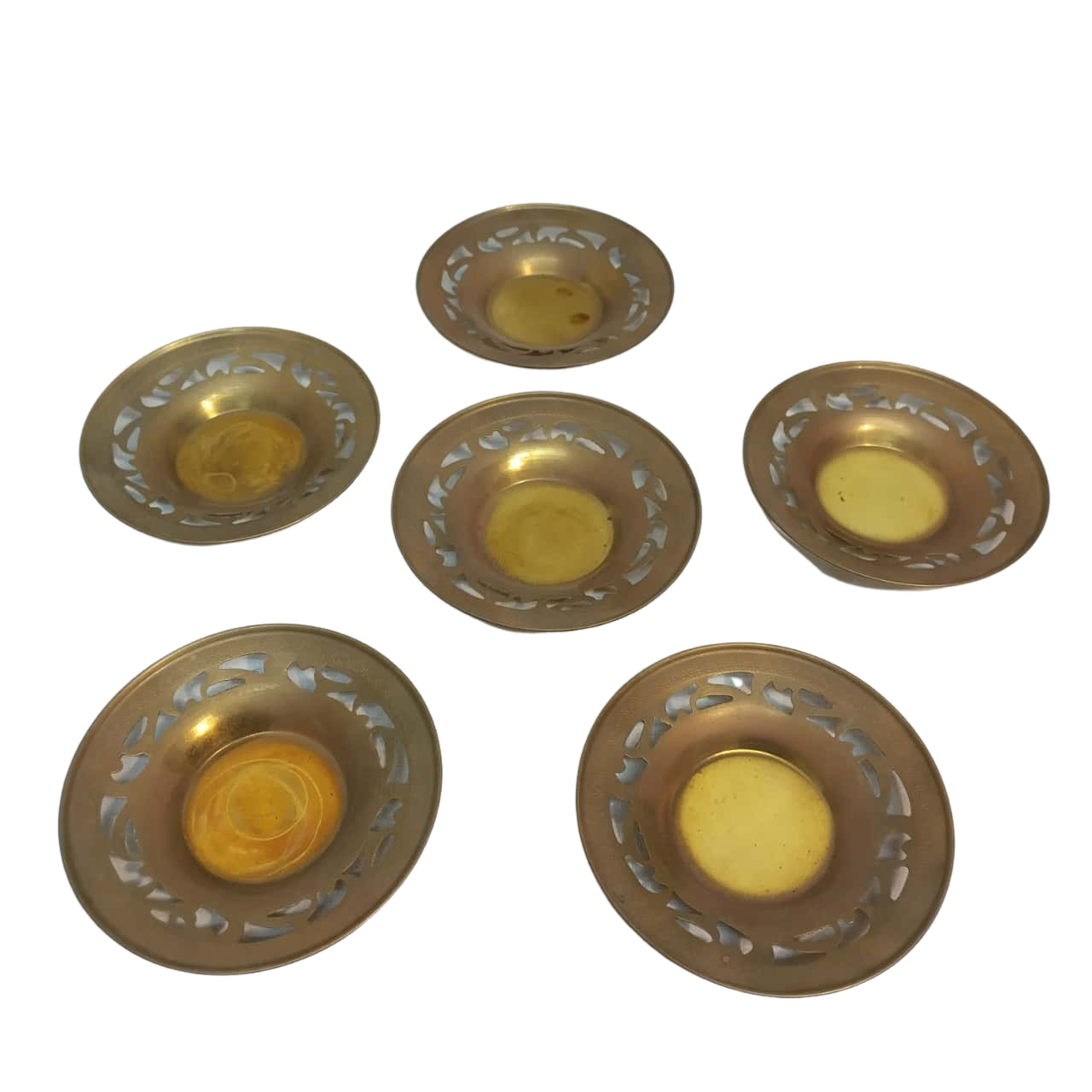 6 Spun Brass Tea Candle Holders(s)