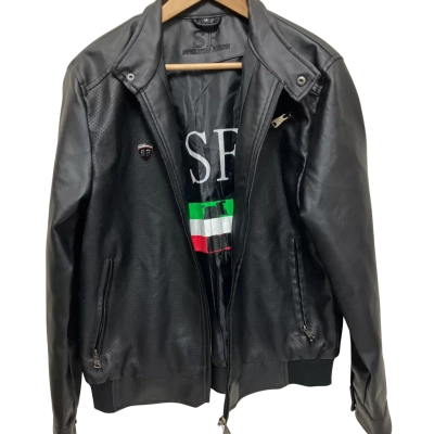 New with Tags Superlative Fashion SF Mens  Size M Leather Jacket Black  