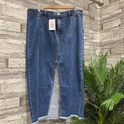 Showpo Womens  Size 16 Midi Skirt Blue 