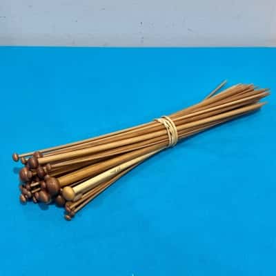 Vintage Wooden Miss-matched knitting needles 