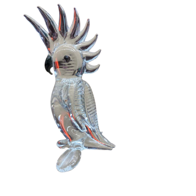Glass Cockatoo Figurine H: 9cm x 4 cm