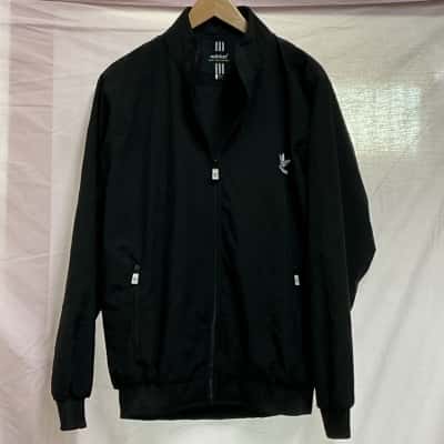 Adidas Mens  Size L Front Zipper Black  