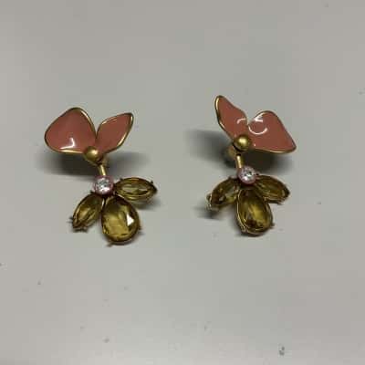 Mimco Womens Earrings Orange flower