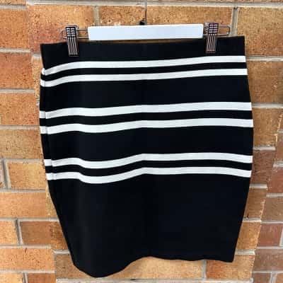 Marcs Womens  Size S Mini Skirt Black  / Striped / White 