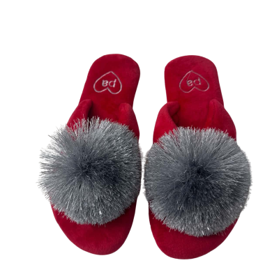 Peter Alexander  Size M Grey / Red slippers