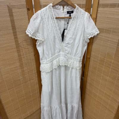 BNWT ME+EM Womens  Size 16 Maxi Dress White 