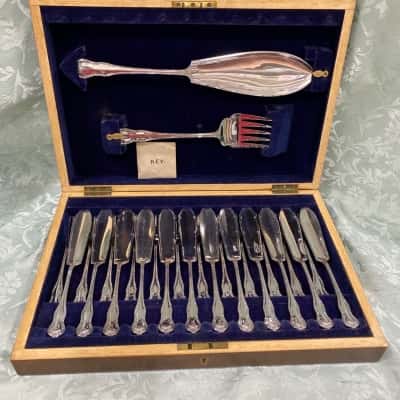 Antique Boxed Fish Cutlery