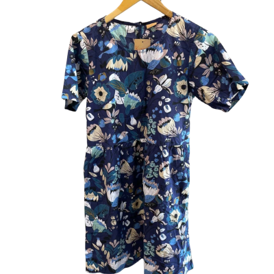 BRAND NEW - Karma East Dress - Womens - Size L - Navy Blue / Pattern 