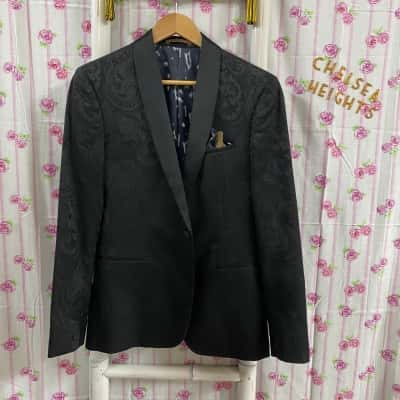 Politix Mens  Size S Black Tie Slim Fit Goddington Blazer 