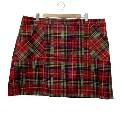 Dangerfield Womens  Size 18 Mini Skirt Checked / Green / Red 