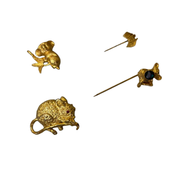 Vintage gold tone Australian fauna bundle/4 