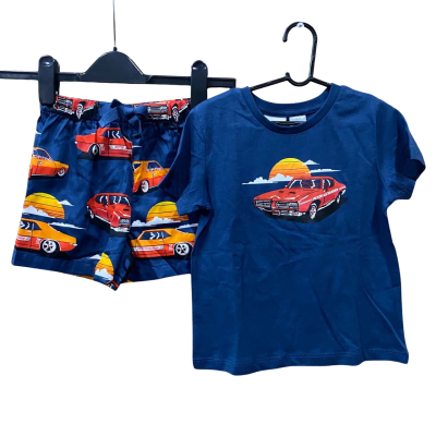 Peter Alexander Jnr. Navy Car Print Pyjama Set Size 3
