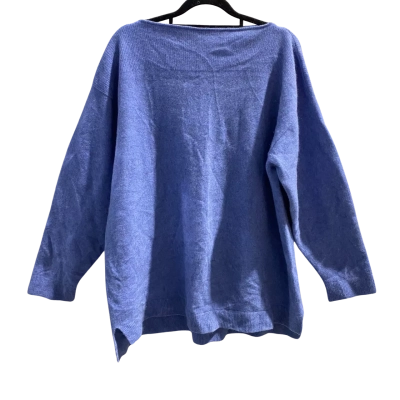  The Wool Company Womens  Size XXL Boat Neck Jumper Blue Merino, Possum, Silk RRP $239