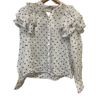 Sheike Womens Top Size 10 Black  / Polka Dot / White 