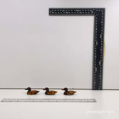 3x Hand Painted Mini Duck Figurines 