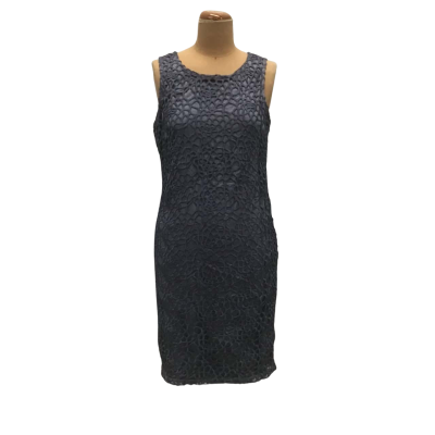Banana Republic Macramé Lace Dress Size 8 Navy 