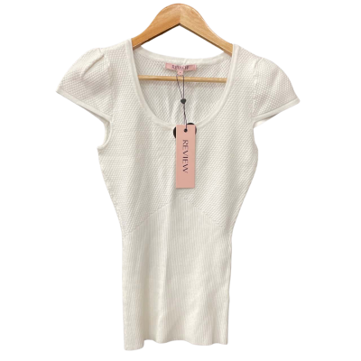 Review Womens  Size 8 Short Sleeve Shirt White 