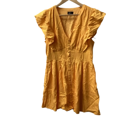 Dotti Womens  Size 14 Casual Dress Orange 20% linen F