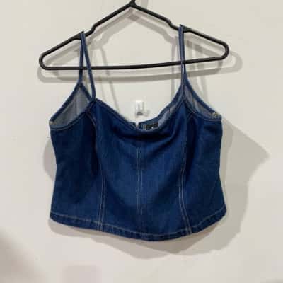 Thrills Rory Denim Top Womens  Size 14 Blue 