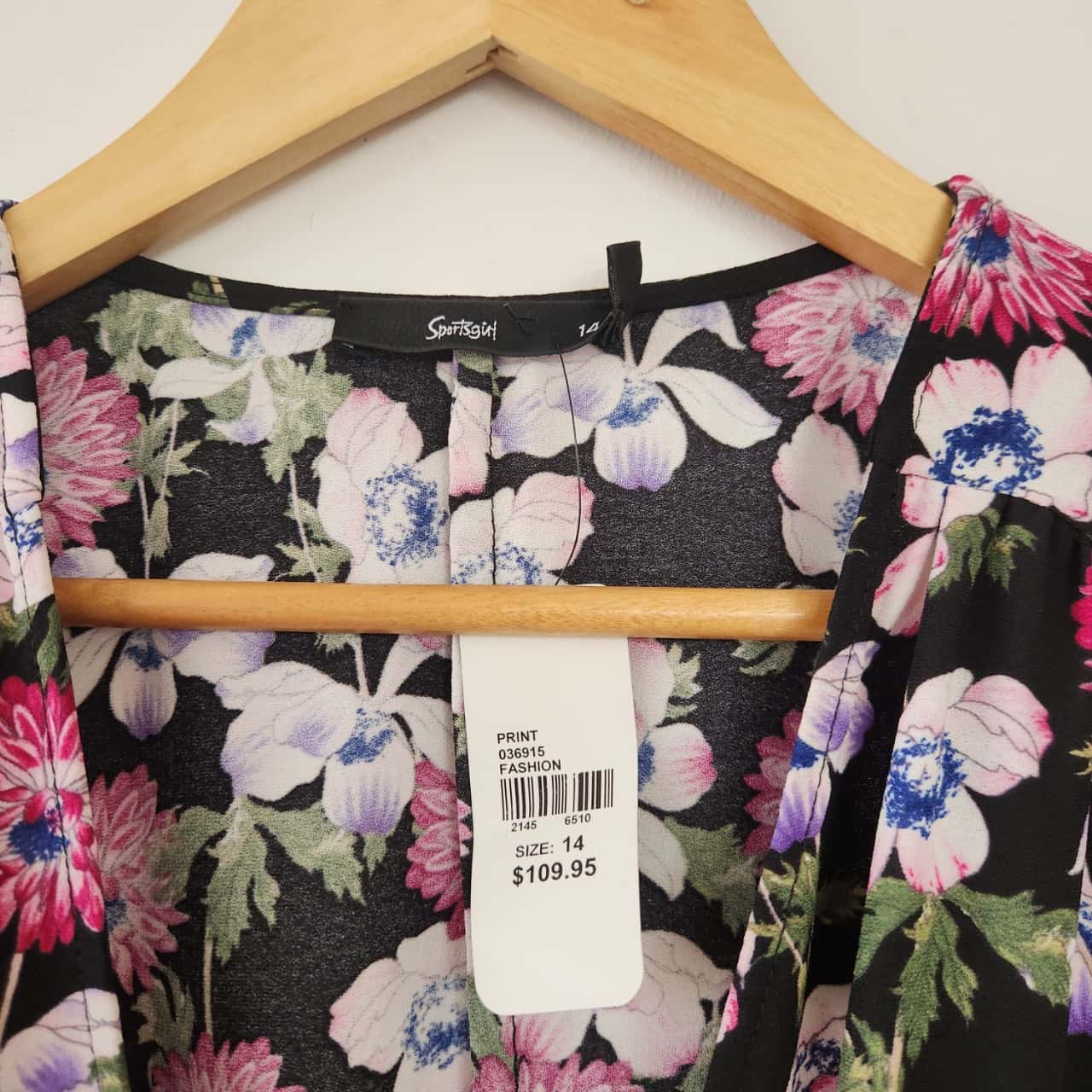 Sportsgirl Black Floral Wrap Dress Size 14 / XL(s)