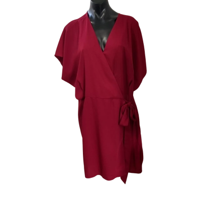 Missguided Womens  Size 20 Wrap Dress Maroon 
