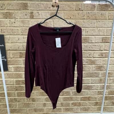 New look tall Womens Burgundy body suit Size 12 