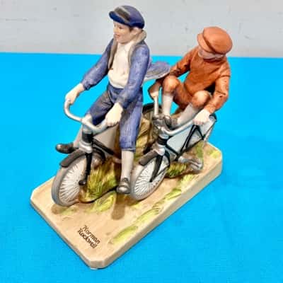 Vintage 1981 Norman Rockwell Museum “Bicycle Boys” Hand Painted Figurine 