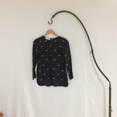 Grace Women's  Size 4 Long Sleeve Top Black  / White 