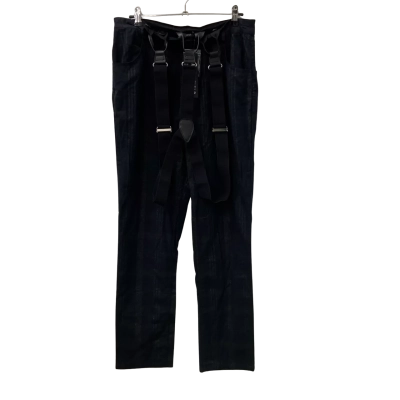 Dangerfield Mens  Size 30 High Society Tartan Brace Pants Black  