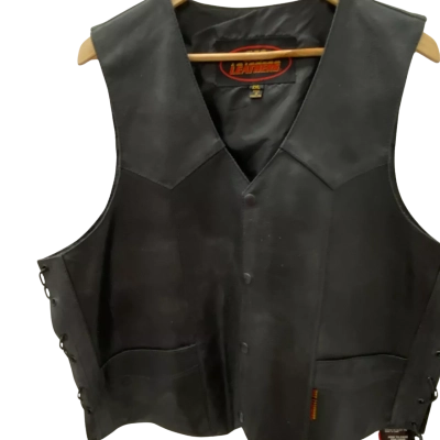 Hot leathers. Mens  Size XXL Vest Black  leather