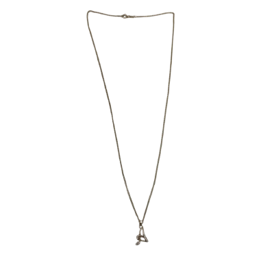 925 Marked Unisex Chain + Initial A Pendant 