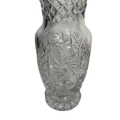 Pin Wheel Cut Crystal Vase - Stunning