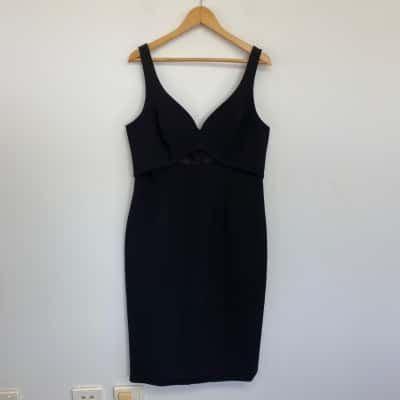 Forever New Black Sleeveless Cut Out Mini Dress  Size 16 