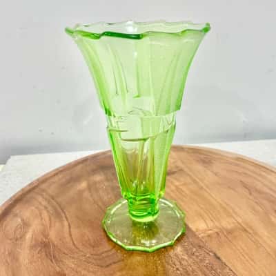 Vintage Art Deco Style Green Vase 