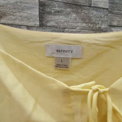 REFINITY Womens  Size L 3/4 Sleeve Top Yellow 